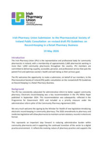 IPU submission - PSI consultation on draft PSI Guidelines on Record-Keeping in a RPB - 19 May 2026